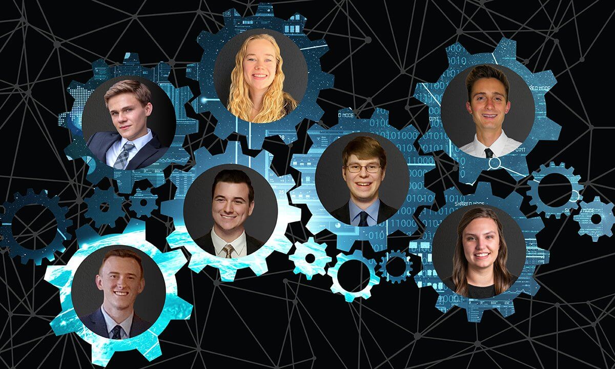 Illustration of gears with student faces in them