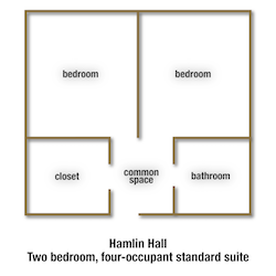 Hamlin Hall - 2 bd, 4 occ, standard suite